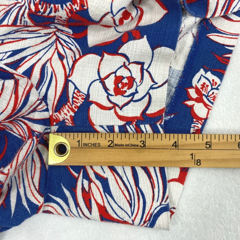 J.Crew Shorts Womens Size 10 Red White Blue Tropical Floral Vacation Resort - Picture 10 of 10